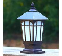 Lampada da Esterno Classica Vintage in Vetro Trasparente con Stigma,Da da Notte, Lanterna da Strada,Da da Terra, Cortile, Scala, Patio, Giardino, Vialetto, Palo, Portico, Pavimento, Patio, Luci da Gia