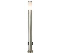 Lampada da esterno con prese Presa da esterno con luce Presa da esterno da giardino in acciaio inox, 1x LED 9W 810lm 3000K, DxH 7,6x110 cm