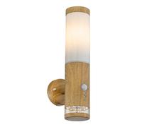 Lampada da esterno con rilevatore di movimento acciaio inossidabile Lampada da esterno con rilevatore di movimento Lampada da parete esterna in acciaio inossidabile, aspetto legno con LED decorativo