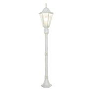Lampada da esterno con sensore di movimento Vetro Alluminio Bianco-oro IP44 Giardino 112,5 cm E27 Lanterna Lampada da terra rustica Lampada da esterno BRISTOL