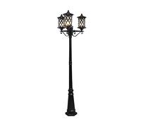 Lampada da Esterno Creativa A 3 Stigma con Palo Alto, Impermeabile, per Cortile Americano, Giardino, Comunità, Lanterna, Recinzione per Villa Europea, Casa, ILL(Nero-2,4 M)