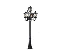 Lampada da Esterno Creativa Europea A 5 Teste, Stile retrò, per Villa, Cortile, Comunità, Paesaggio, Ip55, Impermeabile, Palo Alto, Lampada A Colonna, Lampada D(Nero-200Cm)