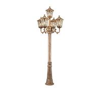 Lampada da Esterno Creativa Europea A 5 Teste, Stile retrò, per Villa, Cortile, Comunità, Paesaggio, Ip55, Impermeabile, Palo Alto, Lampada A Colonna, Lampada D(Ottone-250Cm)