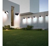 Lampada da Parete per Esterni Faretto Giardino Girevole LED Haustürlampe Nero 6x [EEK: F]