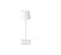 FARO BARCELONA Lampada LED da tavolo Toc con USB, IP54, bianco FARO BARCELONA