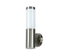 Lampada da esterno in acciaio inox, argento, IP44, 33cm, Ø8cm, lampada per porta d'ingresso, lampada per patio esterno, ingresso, terrazza, giardino, lampada da parete, luce esterna