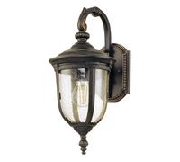 Lampada Da Esterno In Alluminio E Vetro H: 41,5 Cm IP44 In Bronzo Rustico