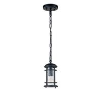 Lampada da esterno lampada a sospensione da balcone IP44 acciaio alluminio vetro nero trasparente da giardino