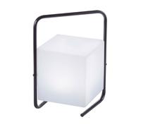Lampada da esterno lampada da tavolo nera LED da terrazza telecomando, RGB cambia colore bianco IP44, 1x LED 50lm bianco caldo, LxPxH 17,6x17,6x29 cm