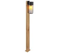Lampada da esterno, lampada da terra, lampada da giardino, aspetto legno, casa di campagna, vetro in acciaio inossidabile, 1x E27, LxLxA 9x14,5x100 cm