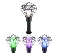 Lampada da esterno, lampada da terra, lampada da sentiero, lampada da patio, lampada da giardino, acciaio inox metallo nero, controllo app dimmerabile CCT, Smart RGB LED 8,5W 806Lm, L 22,5 cm
