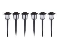 Lampada da esterno, lampada solare, lampada a spina, picchetto, torcia da giardino con effetto fuoco, lampada da terrazza, plastica, batteria ricaricabile, LED, LxPxA 8x8x37 cm, set da 6