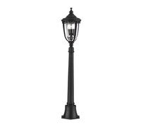 Lampada Da Esterno Lampione Da Giardino Candelabro Nero H 118 Cm Acciaio Vetro [EEK: Nicht bewertet]