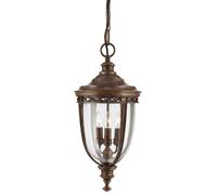 Lampada da esterno lanterna catena lampada a sospensione acciaio vetro D 26,7 cm 3 fiamme bronzo