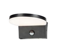 Lampada da esterno LED con sensore di movimento nera 9W IP54 900lm