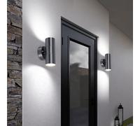 Lampada Da Esterno Per Facciata Applique Up Down 2 Fiamme Gu10 Vetro 2x