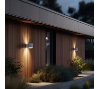 Lampada Da Esterno Per Porta Finestra Grigia Up Down Striscia H 9,5Cm 2X [EEK: Non valutato]