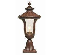 Lampada da esterno percorso luminoso piedistallo luce H 51 cm bronzo patina lampada da giardino in acciaio