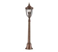 Lampada da esterno piantana lampada da percorso candelabro bronzo H 118 cm vetro acciaio
