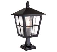 Lampada da esterno piedistallo luce H 38 cm nero lampada da giardino supporto in alluminio lanterna 1 fiamma