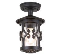 Lampada Da Esterno Rustica Decorativa ASHFORD In Alluminio E Vetro Nera