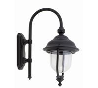 Lampada Da Esterno Rustica Nera IP44 E27 H:40Cm Alluminio WALJAN Applique
