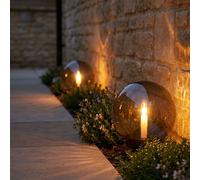 Lampada Da Esterno Sfera Solare Lampada A Stecco Effetto Fiamma LED Candela 2x