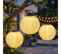 Lampada Da Esterno Solar LED Lampion Giardino Set Di 3 Pezzi D 30 Cm [EEK: Inaditato]