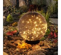 Lampada Da Esterno Solare A Sfera Catena Di Luci LED Fumè Nera