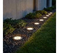 Lampada Solare Terra per Esterni LED Chiodi Acciaio Inox a Spiedo 8er Set [EEK: Non valutato]
