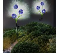 Lampada Solare Esterni Decorazione Giardino LED Fiore Lilla Chiodi da 2er Set