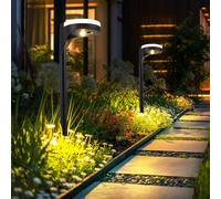 Lampada Da Esterno Solare LED Nera Up Down Per Giardino 2X