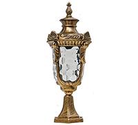 Lampada da Esterno, Stile Europeo, con fari da Giardino, Impermeabile, per Recinzione in Mattoni, terrazza o Patio, Bronzo, 1 Confezione.
