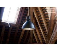 Lampada da fabbrica a sospensione in metallo Black Edition
