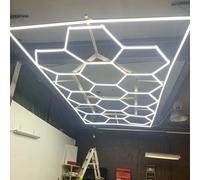 Lampada da garage con luci a LED esagonali Lampada a LED a nido d'ape altamente efficiente personalizzata per officina di illuminazione a soffitto da barbiere