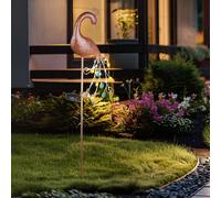 Lampada Da Giardino A LED Con Picchetto Solare Design Pavone In Bronzo