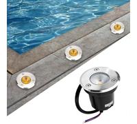 Lampada da Giardino a LED, luci a LED interrate per Esterni - Faretto in Acciaio Inossidabile Impermeabile IP67, proiettori da Giardino a Bassa Tensione AC85-265V per Prato, Patio, Paesaggio