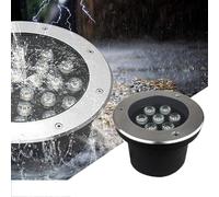 Lampada da Giardino a LED, luci da Esterno a LED per Esterni, faretti da Terra in Acciaio Inossidabile, faretti da Incasso Impermeabili IP67 per laghetti, Illuminazione Rotonda da 6W per Via