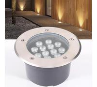Lampada da Giardino a LED, luci da Giardino a LED interrate, faretto da Esterno Impermeabile IP67 per vialetti da Giardino, Illuminazione da Terra Rotonda, 85-265 V, Luce Bianca Calda, lampa