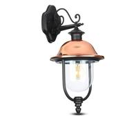 LAMPADA DA GIARDINO A PARETE LANTERNA ATTACCO E27 DOWN NERA VT-852-LED7531 V-TAC