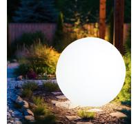 Lampada Da Giardino A Sfera Bianca Con Picchetto LED H 56 Cm