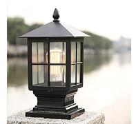 Lampada da giardino antica in alluminio pressofuso Vinta con piedistallo in nero d con C s 1 fiamma E27 IP44 Illuminazione domestica retrò per patii e percorsi