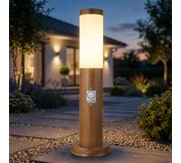 Lampada con Piedistallo per Esterni Movimento da Giardino Lampione Legno Braun [EEK: Inaditato]