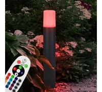 Lampada da terra per esterno nero opaco TELECOMANDO cambiacolore zoccolo da giardino lampada da terra a paletto DIMMERABILE in un set che include lampade a LED RGB