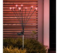 Lampada da Giardino Esterna Solare Acciaio Inox RGB LED Cambio Nero Batteria