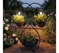 Lampada da Giardino Esterno Decorativa Solartopfleuchte Blumenständerlampe Akku