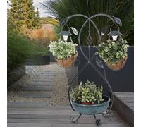 Lampada da Giardino Esterno Decorativa Solartopfleuchte Blumenständerlampe Akku