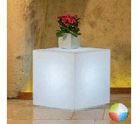 LAMPADA CUBO RESINA MADE IN ITALY QUADRATO GIARDINO ILLUMINAZIONE LED MULTICOLOR