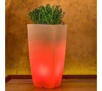 VASO QUADRATO IN RESINA RESINA H90 ALTO MODERNO CON LAMPADA ROSSA DESIGN