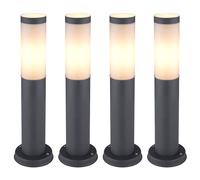 Lampada da giardino intelligente dimmerabile per esterni, base che cambia colore della luce, acciaio inossidabile antracite, LED RGB 8,5 W 806 lm 2700-6500 K, PxA 7,6 x 45 cm, set di 4